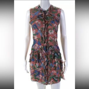 SALONI Womens Orange Tilly Ruffle Dress Size 6